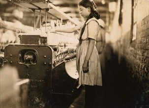 Young Girl Working as Spooling at Cotton Mill, Roanoke, Virginia, USA, Lewis Hine, 1911