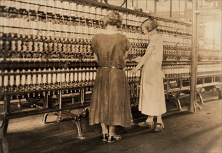 Two Teen Girls Working in Silk Mill, South Manchester, Connecticut, USA, Lewis Hine, 1924