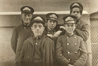 Group of Young Messenger Boys, Western Union, Hartford, Connecticut, USA, Lewis Hine, 1909