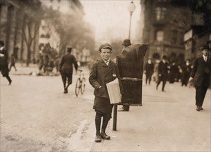 12-year-old Truant Boy Skipping School to Sell Newspapers, often until 2am, Washington, DC, USA, Lewis Hine, 1912
