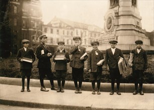 Portrait of a Group of Young Gum Vendors and Newsboys, Washington DC, USA, Lewis Hine, 1912