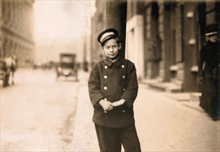 Portrait of Young Boy Working as Western Union Messenger, Providence, Rhode Island, USA, Lewis Hine, 1912