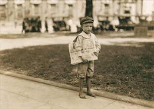 Portrait of 7-year-old Newsboy who Didn't Know How to Make Change for Customers, Mobile, Alabama, USA, Lewis Hine, 1914