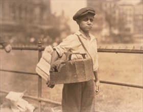Young Boy Working as Bootblack, City Hall Park, New York City, New York, USA, Lewis Hine, 1924