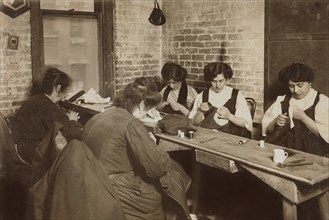 Group of Women Working in Sweatshop, New York City, New York, USA, Lewis Hine, 1908