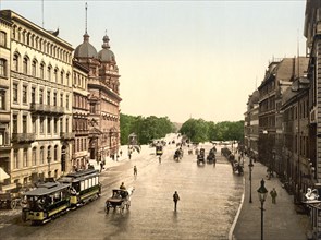 Dammthorstrasse, Hamburg, Germany Photochrome Print, Detroit Publishing Company, 1900