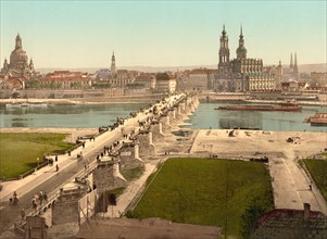 Altstadt, seen from the Ministry of War, Dresden, Germany, Photochrome Print, Detroit Publishing Company, 1900