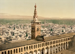 General View and Minaret of the Bride, Umayyad Mosque, Damascus, Syria, Photchrom Print, Detroit Publishing Company, 1900