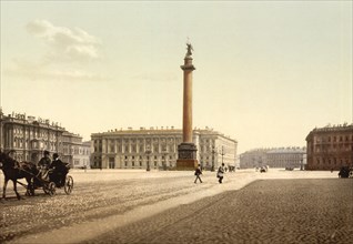 Winter Palace Place and Alexander's Column, St. Petersburg, Russia, Photochrome Print, Detroit Publishing Company, 1900
