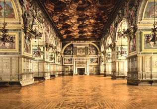 Gallery of Henry II, Palace of Fontainebleau, France, Photochrome Print, Detroit Publishing Company, 1900