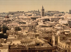 General View, Tunis, Tunisia, Photochrome Print, Detroit Publishing Company, 1900