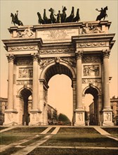 Arch of Peace, Milan, Italy, Photochrome Print, Detroit Publishing Company, 1900