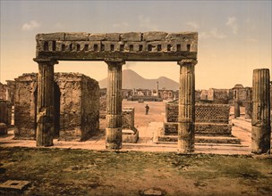 The Forum, Pompeii, Italy, Photochrome Print, Detroit Publishing Company, 1900