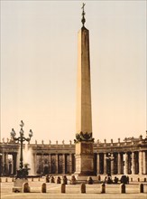 Obelisk, St. Peter's Square, Vatican, Rome, Italy, Photochrome Print, Detroit Publishing Company, 1900
