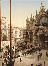 Procession in Front of St. Mark's Cathedral, Venice, Italy, Photochrome Print, Detroit Publishing Company, 1900
