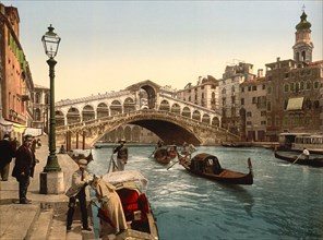 Rialto Bridge, Venice, Italy, Photochrome Print, Detroit Publishing Company, 1900