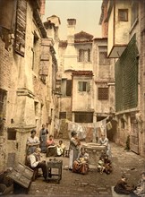 Old Venetian Courtyard, Venice, Italy, Photochrome Print, Detroit Publishing Company, 1900