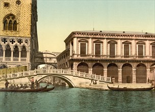Bridge of Sighs, Venice, Italy, Photochrome Print, Detroit Publishing Company, 1900