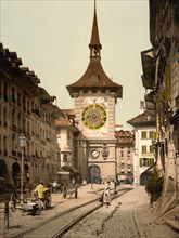 Zytglogge Clock Tower, Bern, Switzerland, Photochrome Print, Detroit Publishing Company, 1900