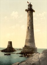 Eddystone Lighthouse, Plymouth, England, Photochrome Print, Detroit Publishing Company, 1900