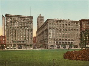 The Auditorium and Annex, Chicago, Illinois, USA, Photochrome Print, Detroit Publishing Company, 1900