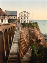 The Grand Staircase, Helgoland, Germany, Photochrome Print, Detroit Publishing Company, 1900