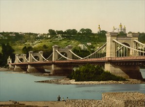 St. Nicholas Bridge, Kiev, Russia, Photochrome Print, Detroit Publishing Company, 1900