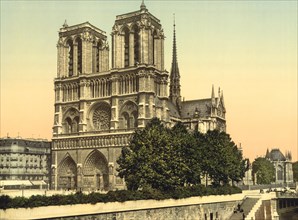 Notre Dame, Paris, France, Photochrome Print, Detroit Publishing Company, 1900