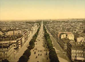 Champs Elysees, Paris, France, Photochrome Print, Detroit Publishing Company, 1900