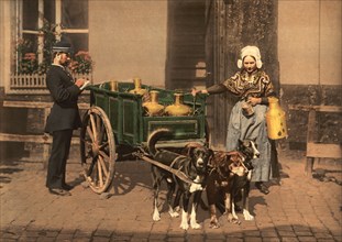 Flemish Milk Woman, Antwerp, Belgium, Photochrome Print, Detroit Publishing Company, 1900