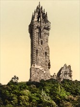 Wallace Monument, Stirling, Scotland, Photochrome Print, Detroit Publishing Company, 1900