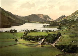 Buttermere and Crummock Water, Lake District, England, Photochrome Print, Detroit Publishing Company, 1900