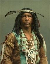 Arrowmaker, an Ojibwa Brave, Portrait, USA, Photochrome Print, Detroit Publishing Company, 1903