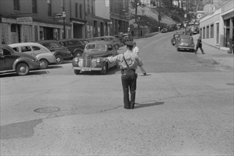 Traffic Cop, Brattleboro, Vermont, USA, Jack Delano for Farm Security Administration, August 1941