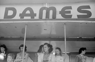 "Girlie" Show at Fair, Rutland, Vermont, USA, Jack Delano for Farm Security Administration, September 1941