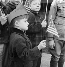 Children at Flag Dedication Ceremony, Chicago, Illinois, USA, Jack Delano for Office of War Information, November 1942