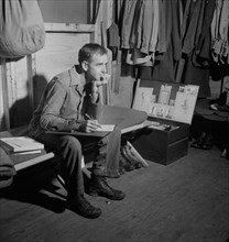 Enlisted Man Writing Letter Home, Air Service Command, Greenville, South Carolina, USA, Jack Delano for Office of War Information, July 1943