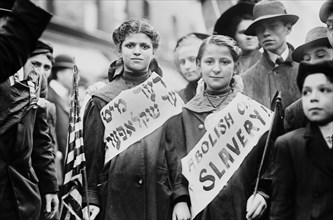 Children in Child Labor Demonstration, Labor Parade, New York City, New York, USA, Bain News Service, 1909