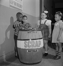 Children with Metal Scrap Collection at Grammar School, Washington DC, USA, Marjorie Collins for Farm Security Administration, March 1942