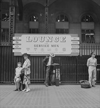 People Waiting for Trains, Pennsylvania Station, New York City, New York, USA, Marjorie Collins for Office of War Information, August 1942
