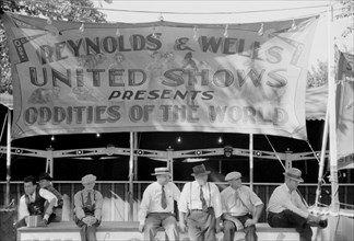 Show on Midway, Central Iowa 4-H Club Fair, Marshalltown, Iowa, USA, Arthur Rothstein for Farm Security Administration (FSA), September 1939