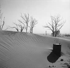 Sand Dunes on Farm, Cimarron County, Oklahoma, USA, Arthur Rothstein for Farm Security Administration (FSA), April 1936
