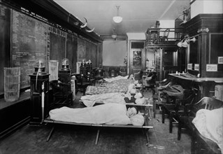 Workers Sleeping at 2am, Broker's Office, Wall Street, New York City, New York, USA, Bain News Service, 1910