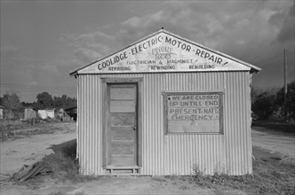 Closed Repair Shop, Coolidge, Arizona, USA, Russell Lee, February 1942