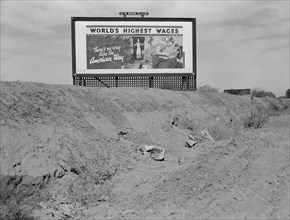 Billboard Sponsored by National Association of Manufacturers, U.S. Highway 99, California, USA, Dorothea Lange for Farm Security Administration, March 1937
