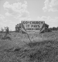 Religious Road Sign, Georgia, USA, Dorothea Lange for Farm Security Administration, June 1937