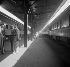 Trains at Southern Railway Terminal, Atlanta, Georgia, USA, John Collier for Office of War Information, August 1941