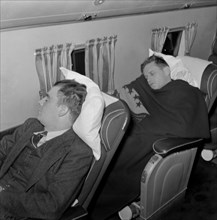 Passengers Sleeping on United Airlines Flight from San Francisco to New York, USA, John Collier for Office of War Information, December 1941