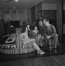 Break during Bi-Weekly "Open House" Dance, Main Lounge of Idaho Hall, Arlington Farms, a Residence for Women who work in Government during War, Arlington, Virginia, Esther Bubley for Office of War Inf...