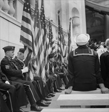 Stars and Stripes at the Memorial Day Services, Arlington Cemetery, Arlington, Virginia, USA, Esther Bubley for Office of War Information, May 1943